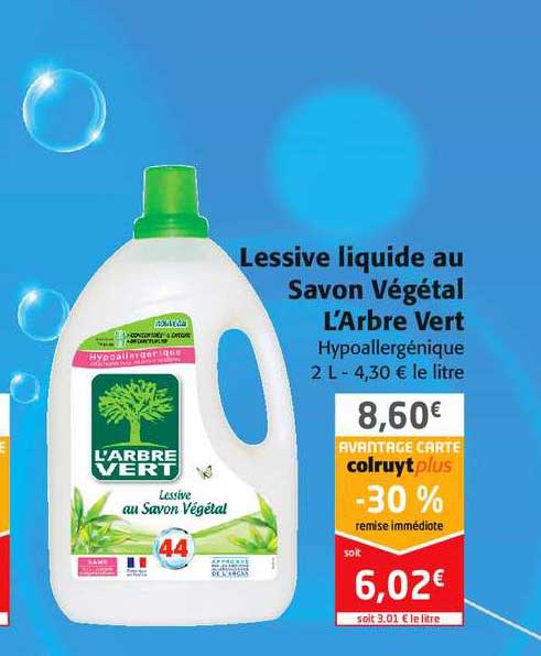 lessive liquide au savon végétal l'arbre vert