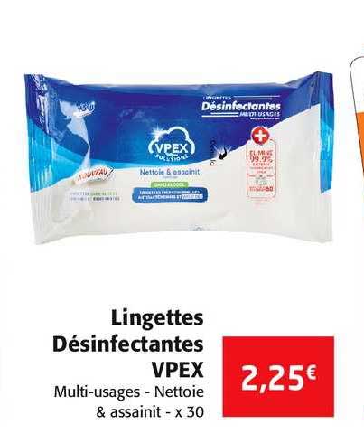lingettes désinfectantes vpex
