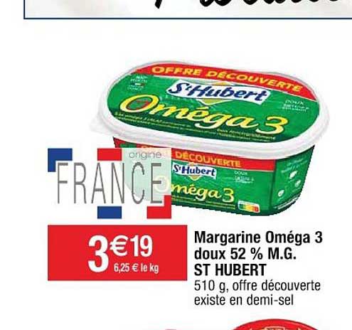 margarine oméga 3 doux 52% m.g. st hubert