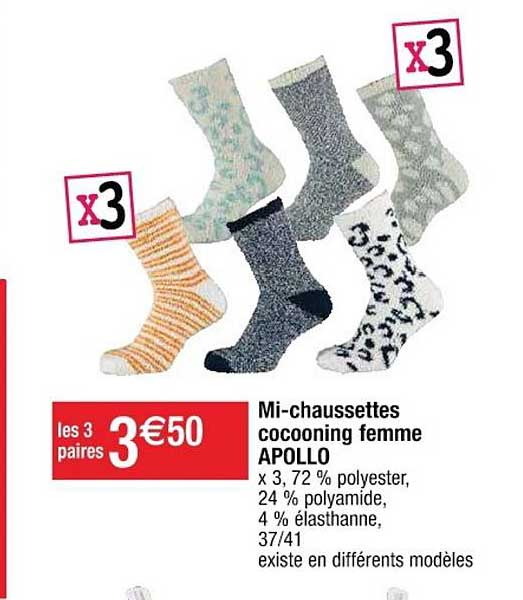 mi-chaussettes cocooning femme apollo