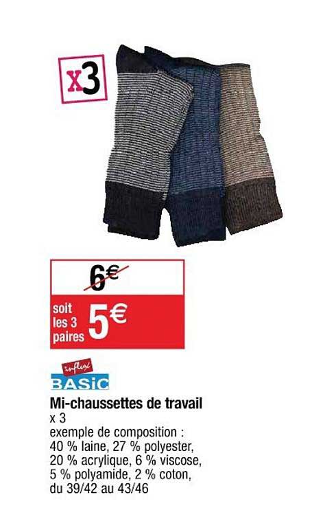 mi-chaussettes de travail influx basic