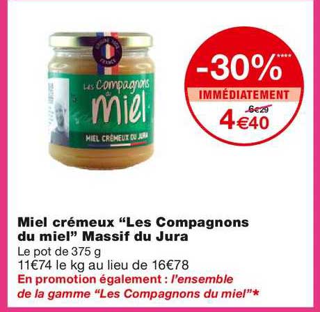 miel crémeux "les compagnons du miel" massif du jura