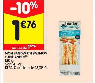 mon sandwich saumon fumé aneth