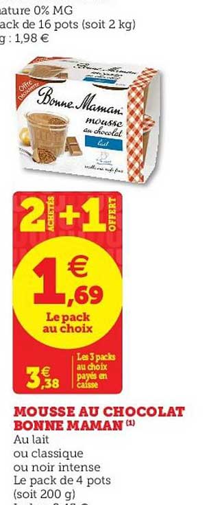 mousse au chocolat bonne maman