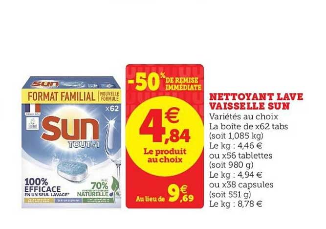 nettoyant lave vaisselle sun -50% de remise immédiate