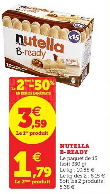 Nutella B Ready Le 2ème à -50% En Remise Immédiate