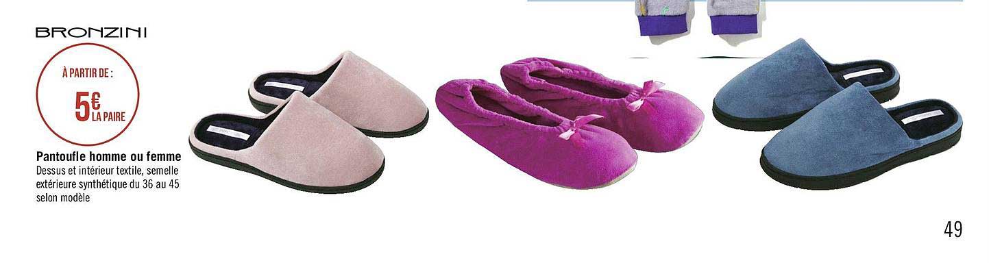 pantoufle homme ou femme bronzini