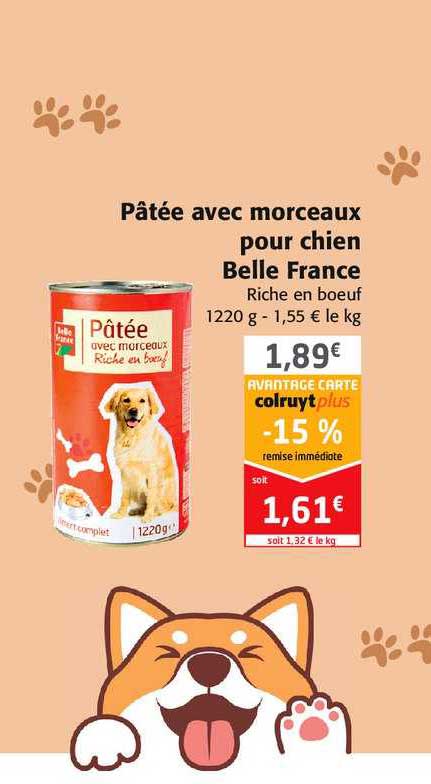 pâtée avec morceau pour chien belle france
