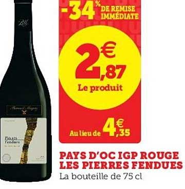 pays d'oc igp rouge les pierres fendues