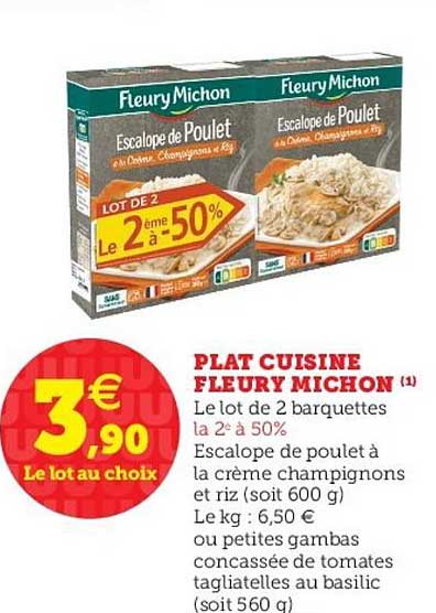 plat cuisiné fleury michon la 2è à 50%