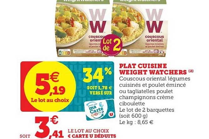 plat cuisiné weight watchers