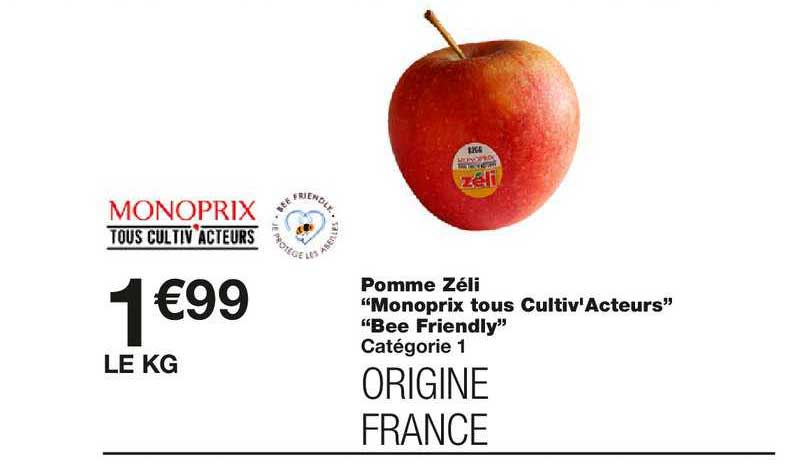 pomme zéli "monoprix tous cultiv'acteurs" "bee friendly"