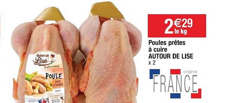 poules prêtes à cuire autour de lise