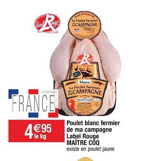 poulet blanc fermier de ma campagne label rouge maître coq
