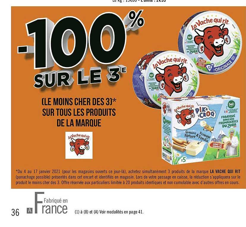 produits de la marque la vache qui rit