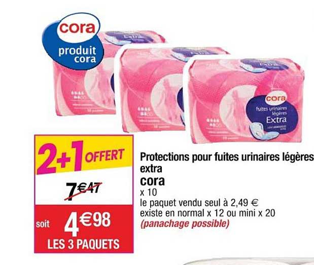 protections pour fuites urinaires légères extra cora
