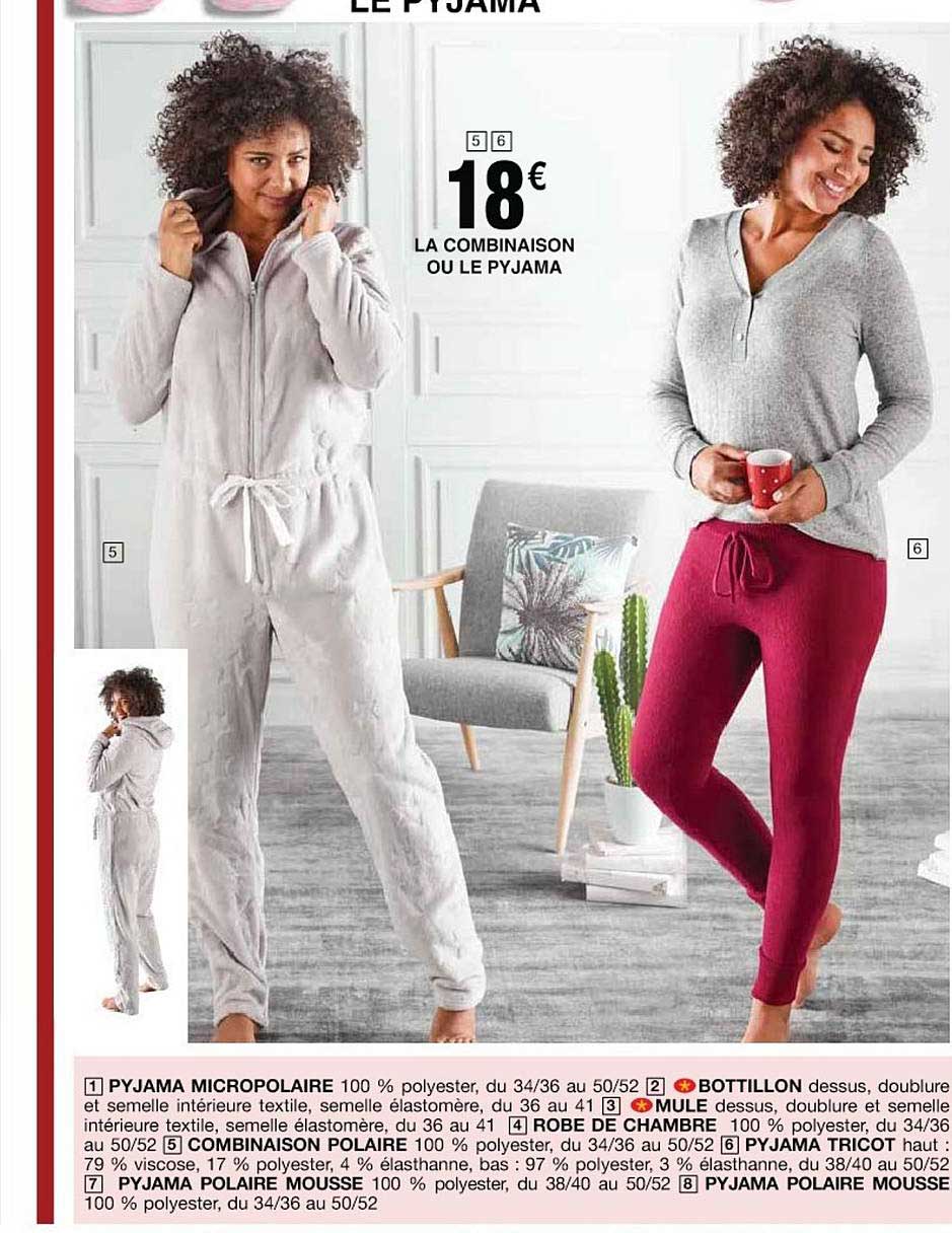 Pyjama Micropolaire, Bottillon, Mule, Robe De Chambre, Combinaison Polaire, Pyjama Tricot, Pyjama Polaire Mousse