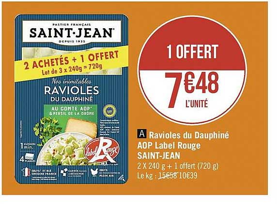 Ravioles Du Dauphoné Aop Label Rouge Saint-jean