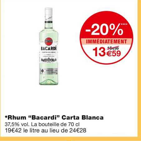 rhum " bacardi" carta blanca