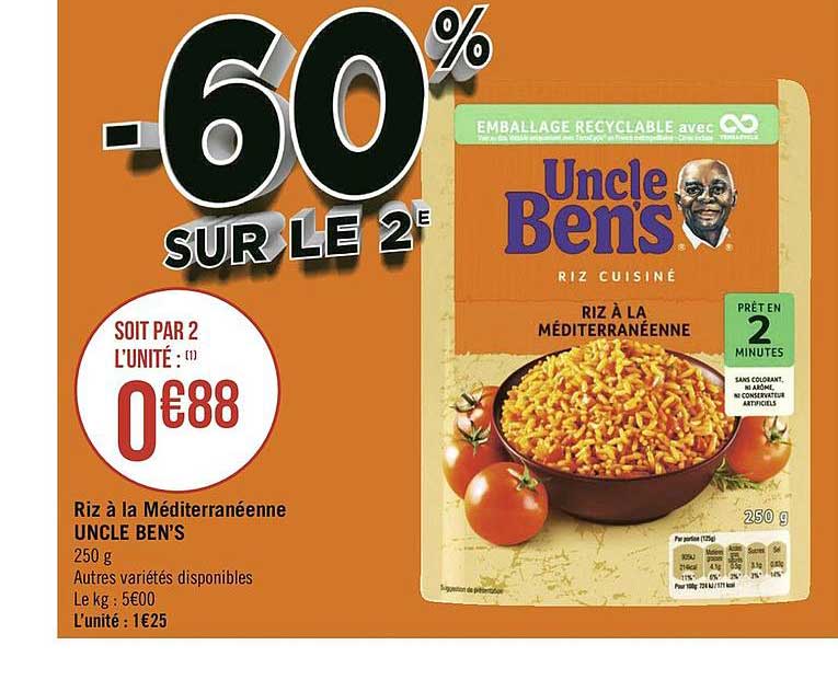 riz à la méditerranéenne uncle ben's