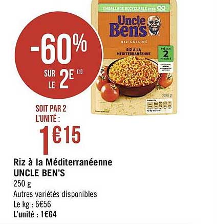 riz à la méditerranéenne uncle ben's