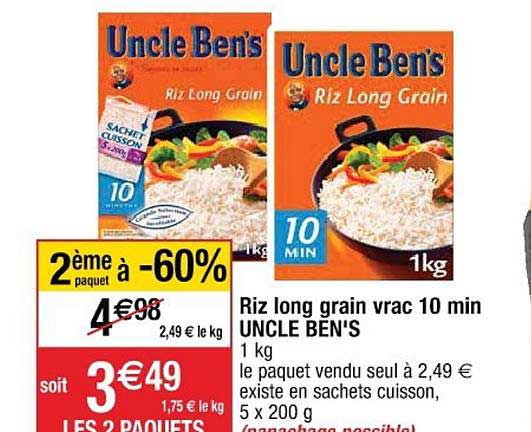 riz long grain vrac 10 min uncle ben's