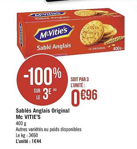 sablés anglais original mc vitie's