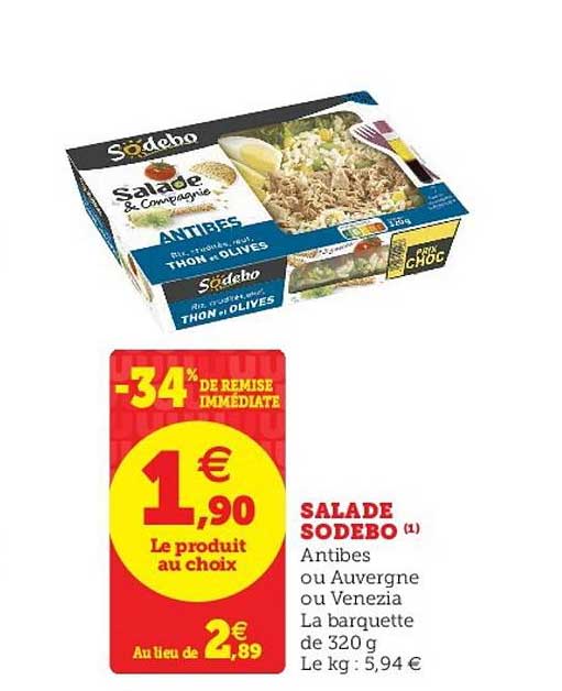 Salade Sodebo -34% De Remise Immédiate