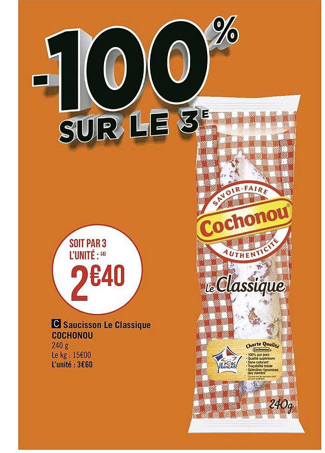 Saucisson Le Classique Cochonou