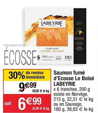 saumon fumé d'ecosse le boisé labeyrie