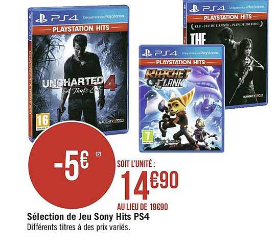 sélection de jeu sony hits ps4