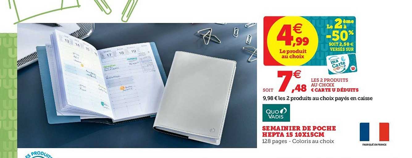 Semainier De Poche Hepta 15 10x15cm