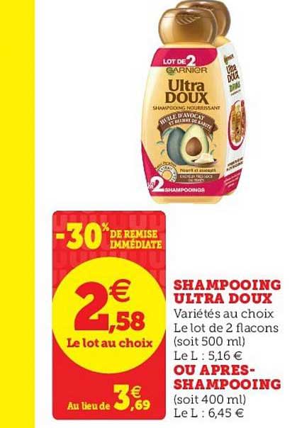 shampooing ultra doux garnier ou après-shampooing