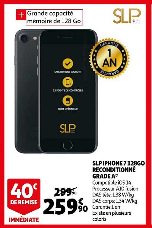 slp iphone 7 128go reconditionné grade a