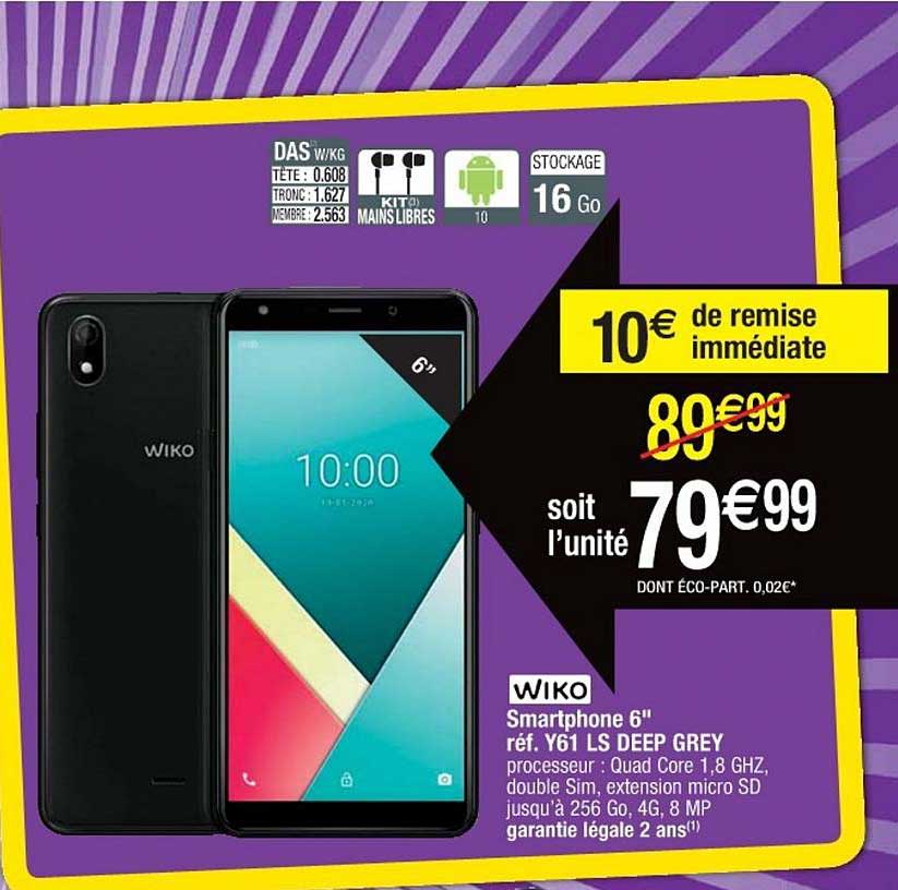 smartphone 6" y61 ls deep grey wiko