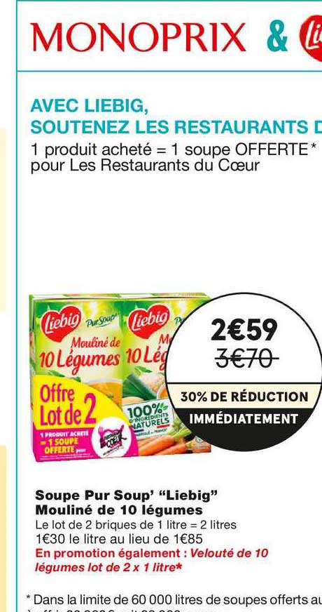 soupe pur soup' "liebig" mouliné de 10 légumes