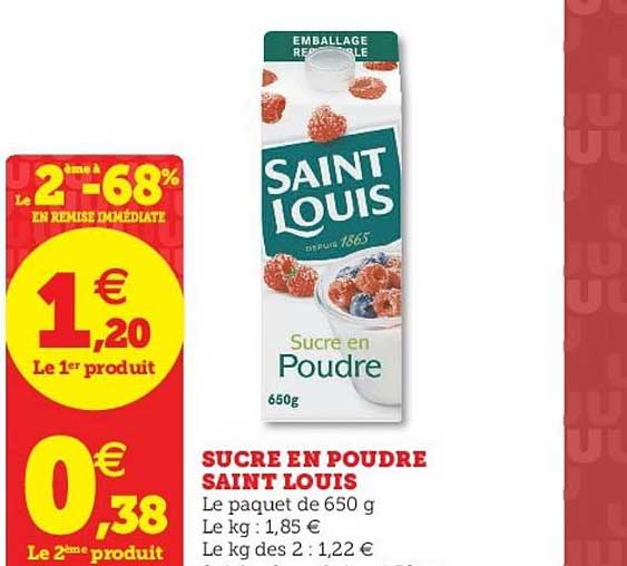 sucre en poudre saint louis le 2ème à -68% en remise immédiate