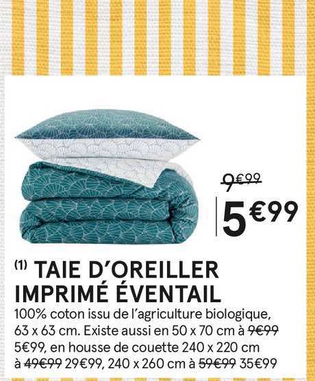 taie d'oreiller imprimé éventail