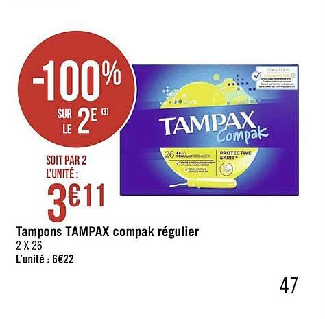 Tampons Tampax Compak Régulier