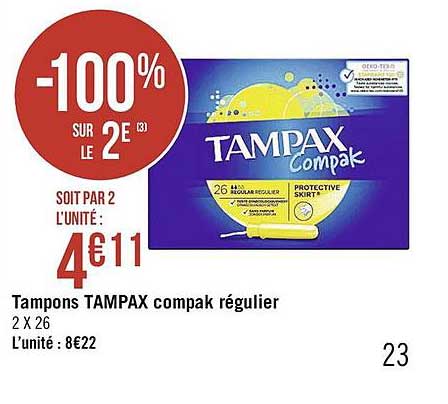 Tampons Tampax Compak Régulier