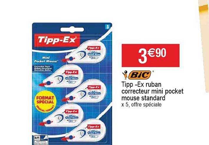 tipp-ex ruban correcteur mini pocket mouse standard bic