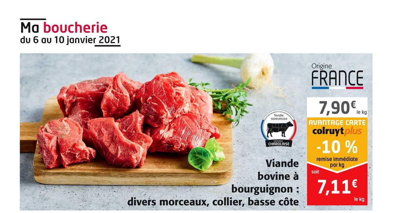 viande bovine à bourguignon divers morceaux collier basse côte