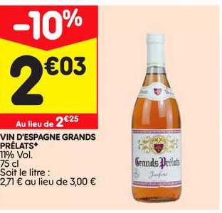 vin d'espagne grands prélats