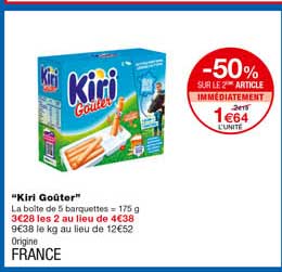 "kiri Goûter" -50% Sur Le 2eme Article Immédiatement