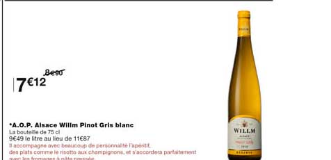a.o.p. alsace willm pinot gris blanc