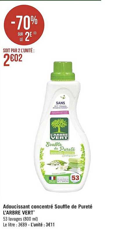 adoucissant concentré souffle de pureté l'arbre vert