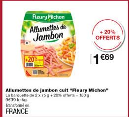 allumettes de jambon cuit "fleury michon"