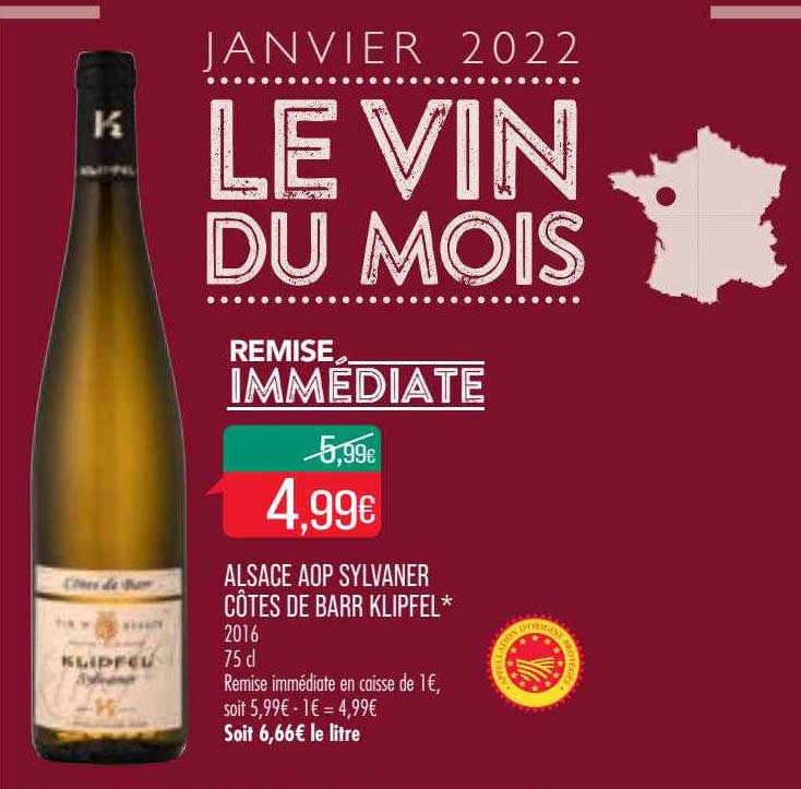 alsace aop sylvaner côtes de barr klipfel 2016