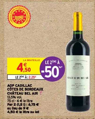 aop cadillac côtes de bordeaux château bel air