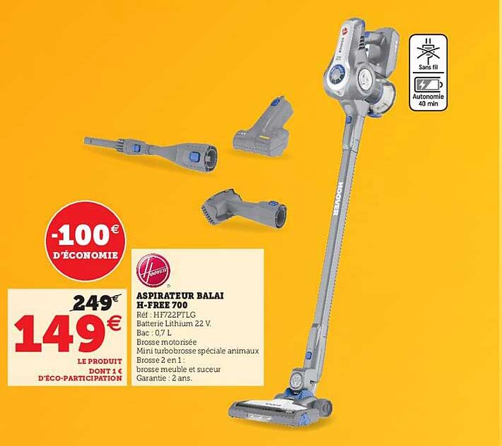 aspirateur balai h-free 700 hoover